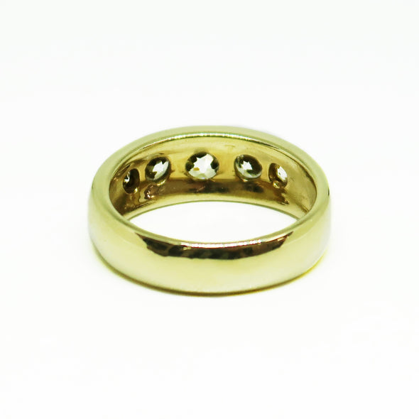 18k Yellow Gold Men's Ring with 1.25ctw Mine Cut Diamonds -  - State Street Jewelry and Loan