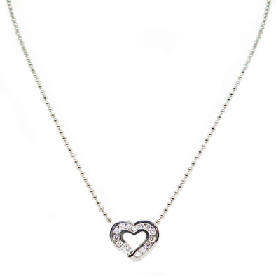 14KWG Diamond Heart Necklace -  - State Street Jewelry and Loan