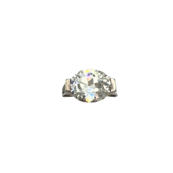 Sterling Silver Ring with White Stone