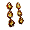 Sterling Silver Dangle Earrings With Yellow And Orange Stones