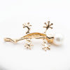 14k Gecko and Pearl Pendant