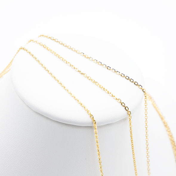 14K Yellow Gold Anchor Link Three-Strand Necklace