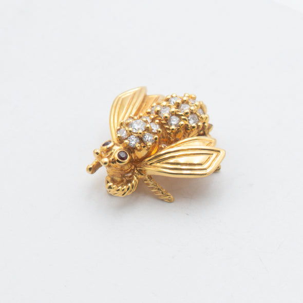 18 Karat Yellow Gold Tiffany & Co. Diamond Bee Brooch