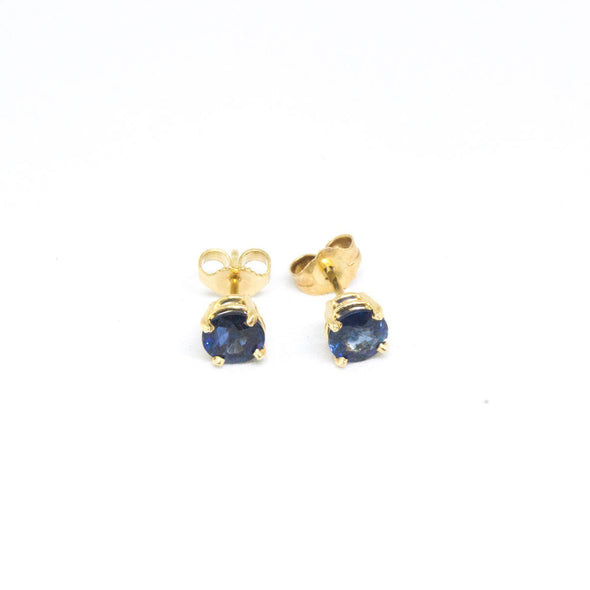 14K Yellow Gold Blue Sapphire Stud Earrings -  - State Street Jewelry and Loan