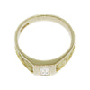 14k Yellow Gold Men's Ring with Emerald Cut Diamond and Nugget Finish -  - State Street Jewelry and Loan