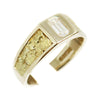14k Yellow Gold Men's Ring with Emerald Cut Diamond and Nugget Finish -  - State Street Jewelry and Loan