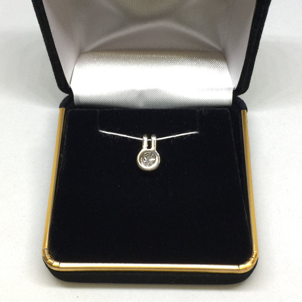 14K White Gold Diamond Solitaire Pendant -  - State Street Jewelry and Loan