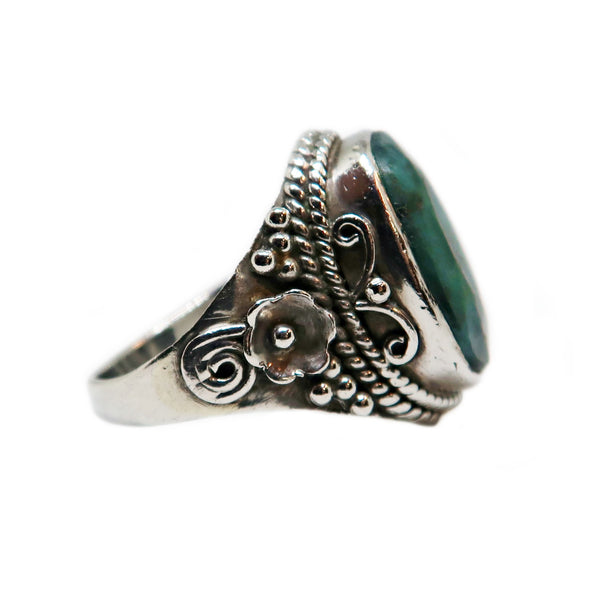 Sterling Silver Ring with Dark Jade -  - State Street Jewelry and Loan