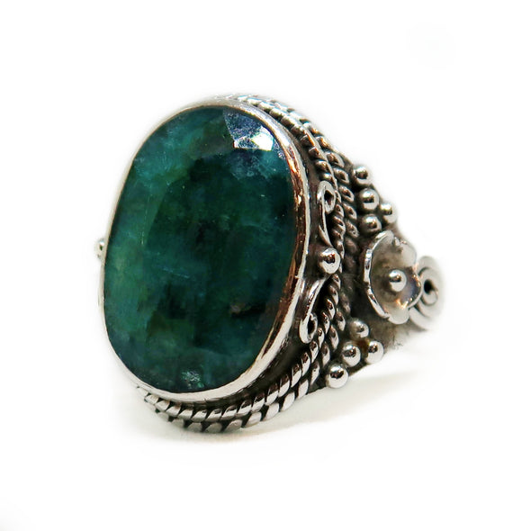 Sterling Silver Ring with Dark Jade -  - State Street Jewelry and Loan