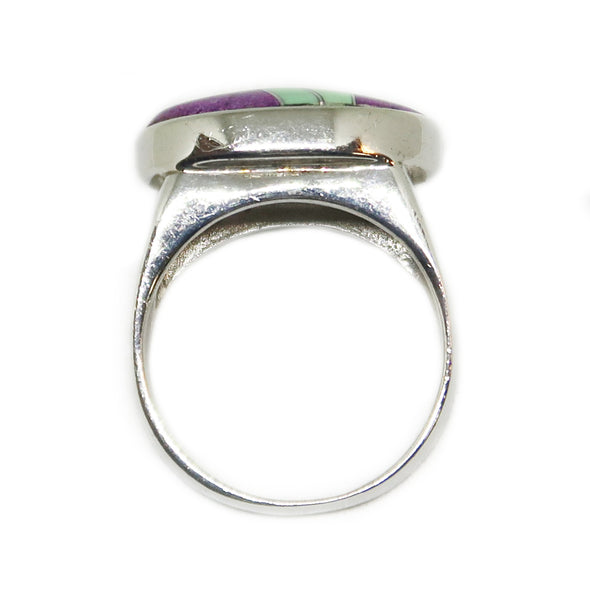 Mosaic Purple and Green Sterling Silver Ring -  - State Street Jewelry and Loan