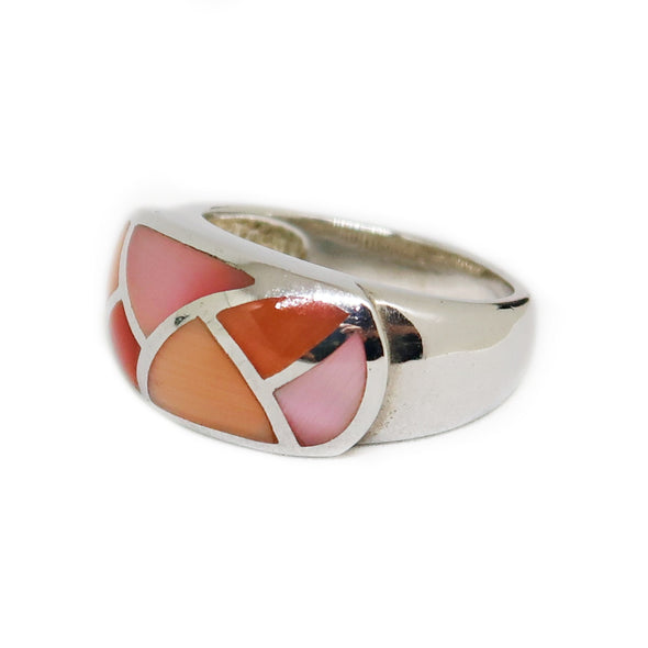 Sterling Silver Ring with Orange and Pink Mosaic -  - State Street Jewelry and Loan