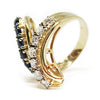 14k Yellow Gold Ring with Diamonds and Sapphires -  - State Street Jewelry and Loan
