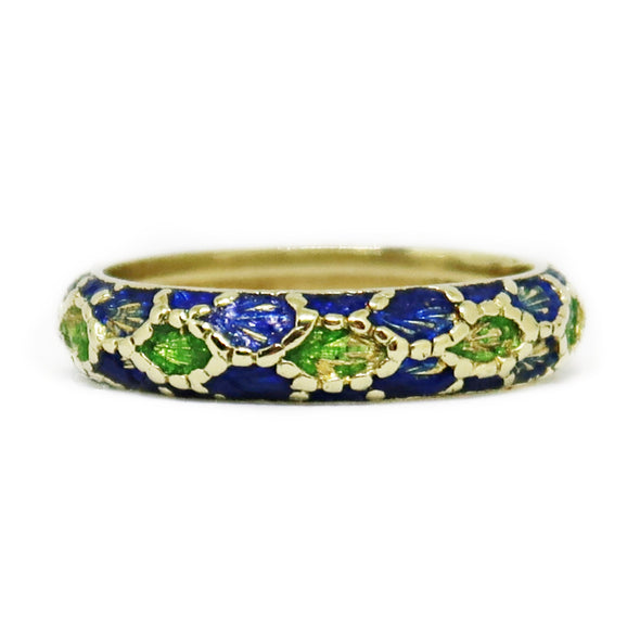 18K Yellow Gold Enamel Ring Band -  - State Street Jewelry and Loan