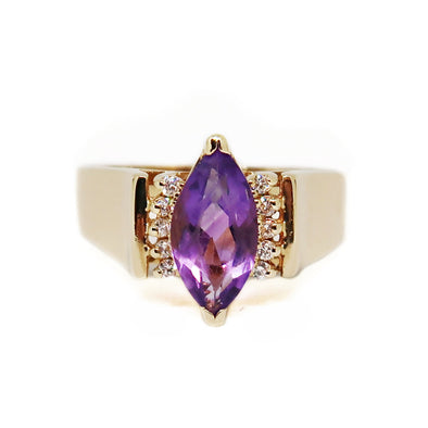 14KYG Amethyst/Diamond Ring - jewelry - State Street Jewelry and Loan