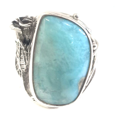 925 Sterling Silver Ring With Larimite Stone