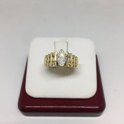 14k Yellow Gold Marquee Cut Engagement Ring -  - State Street Jewelry and Loan