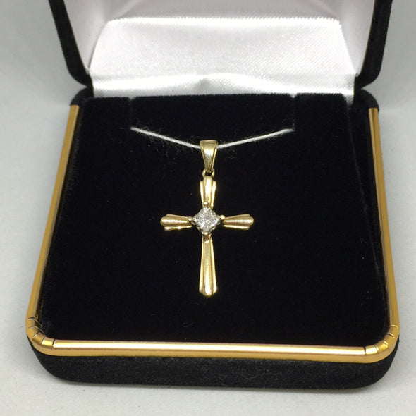 14K Cross Pendant With Diamonds -  - State Street Jewelry and Loan