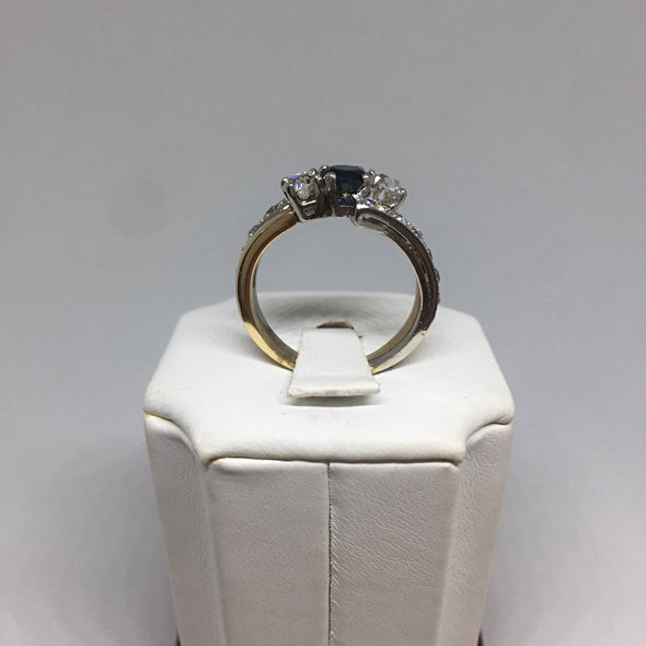 14K Two-Tone Sapphire and Diamond Ring -  - State Street Jewelry and Loan