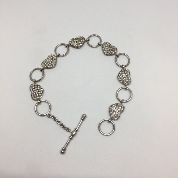 Sterling Silver Heart Diamond Bracelet -  - State Street Jewelry and Loan