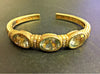 Judith Ripka 18k Yellow Gold Cuff Bracelet with Green Quartz and Round Diamonds -  - State Street Jewelry and Loan