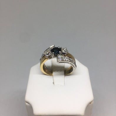 14K Two-Tone Sapphire and Diamond Ring -  - State Street Jewelry and Loan
