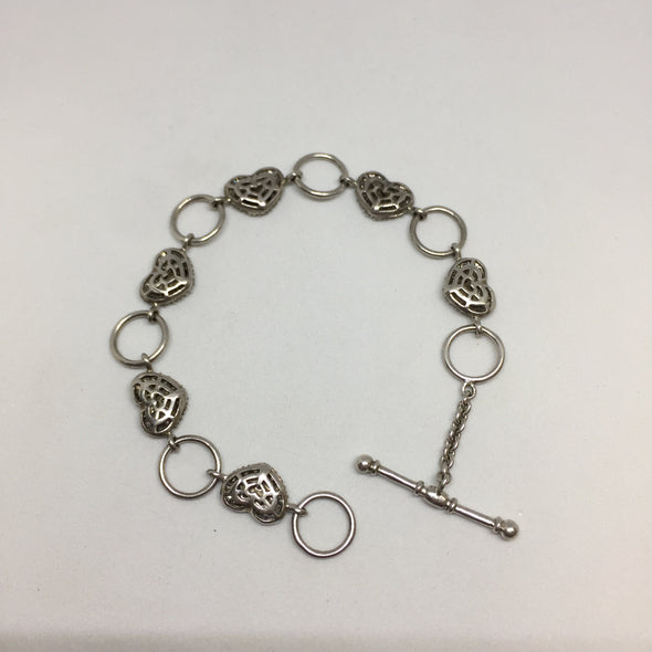 Sterling Silver Heart Diamond Bracelet -  - State Street Jewelry and Loan