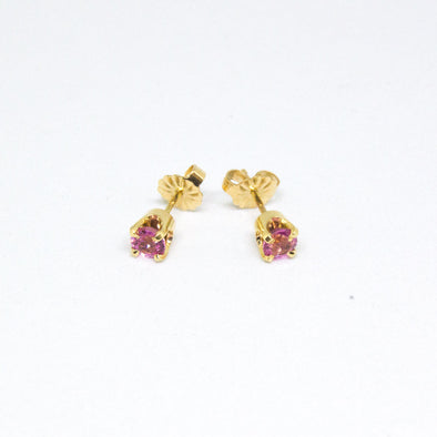 14K Yellow Gold Pink Sapphire Stud Earrings -  - State Street Jewelry and Loan
