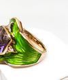 925 Enamel Ring With Purple Stone